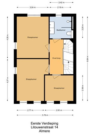 Floorplan - Litouwenstraat 14, 1362 JR Almere